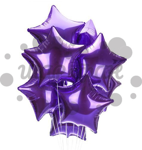 фольгированная звезда фиолетовая
