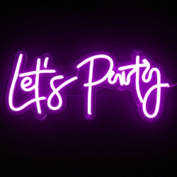 Световая надпись Let's Party, 18,5*43 см. Розовый