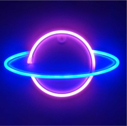 Световая фигура Сатурн, 17*30 см. Розовый/Синий