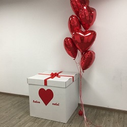 Коробка с шарами «Люблю тебя»