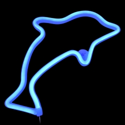 Световая фигура Дельфин, 17*28 см. Синий