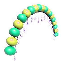 желто-зеленая цепочка из шариков
