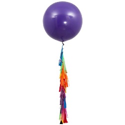 Большой шар 90 см на разноцветной гирлянде тассел