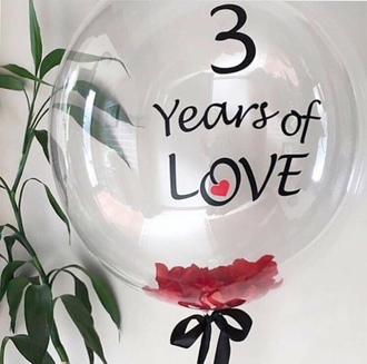шар bubbles 3 года любви
