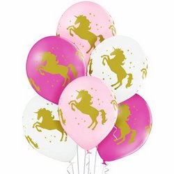 Воздушные шары с гелием и рисунком Единорога
