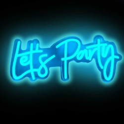 Световая надпись Let's Party, 18,5*43 см. Голубой