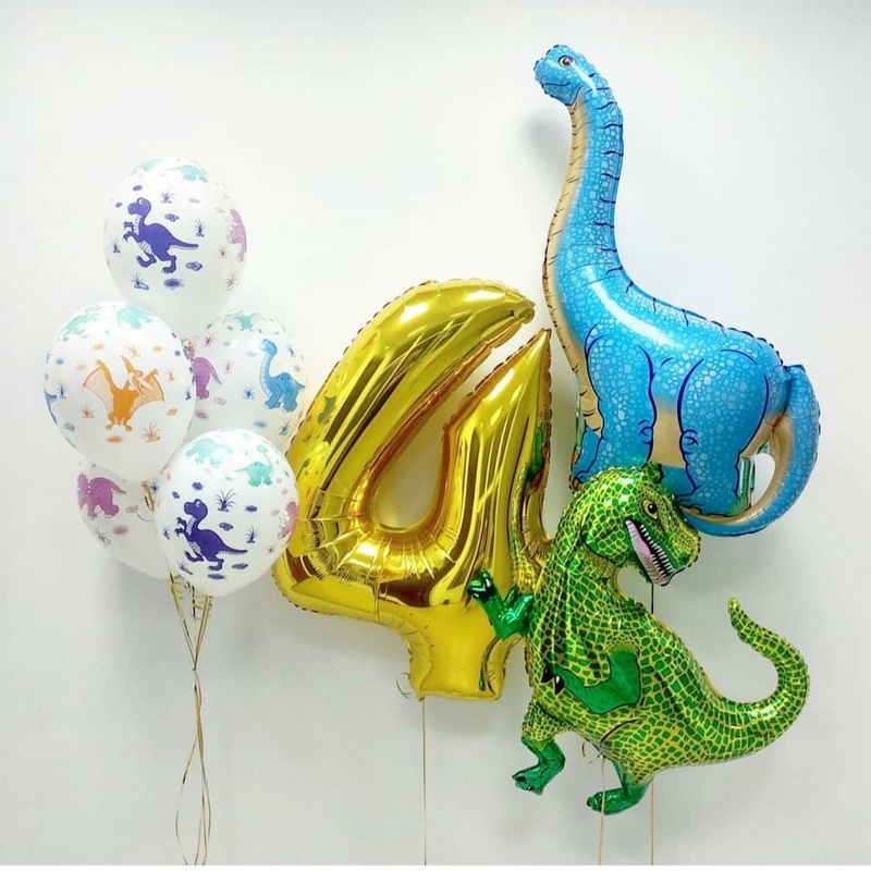 композиция из шаров с динозаврами на день рождения ребенка