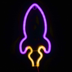 Световая фигура Ракета, 14,5*29 см. Сиреневый/Желтый