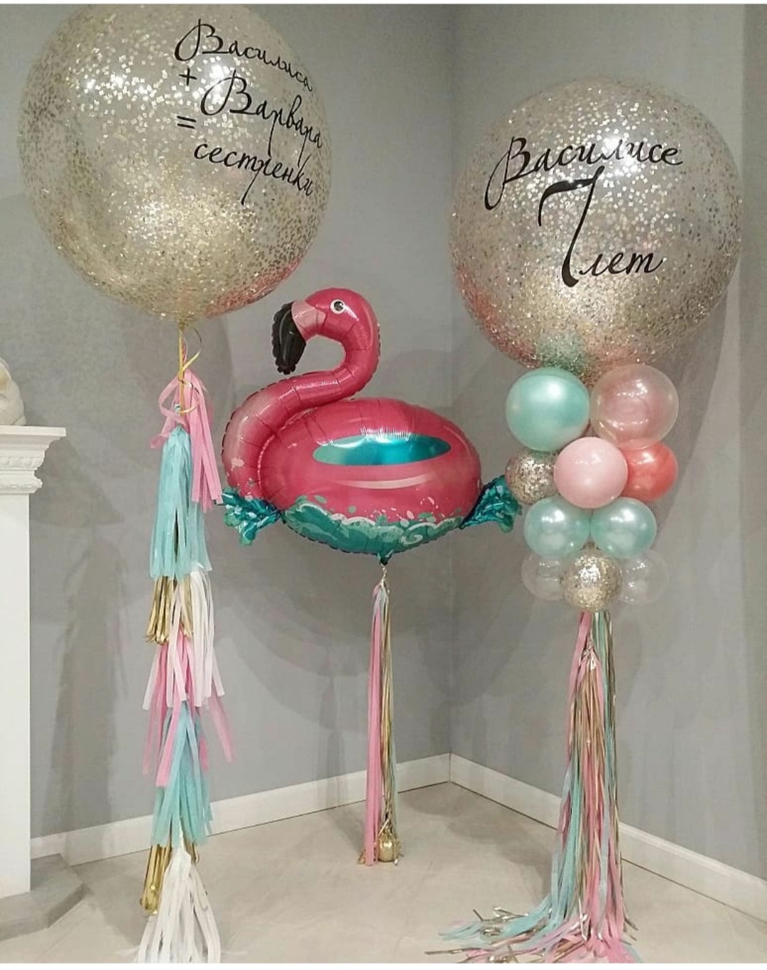 эксклюзивный набор шаров с фламинго 