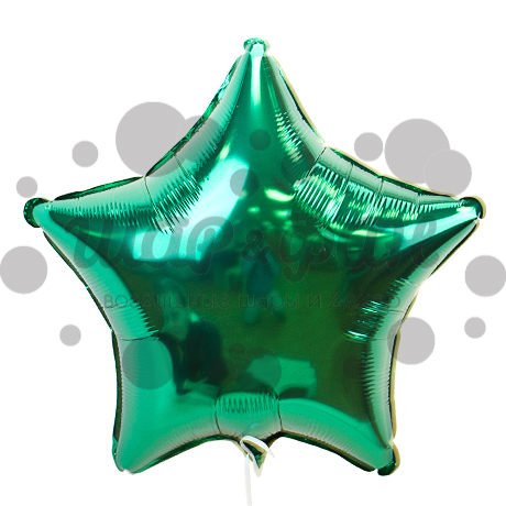 фольгированная звезда зеленая