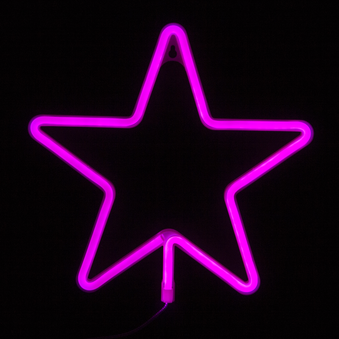 световая звезда, 28*28 см. розовый, 1 шт.