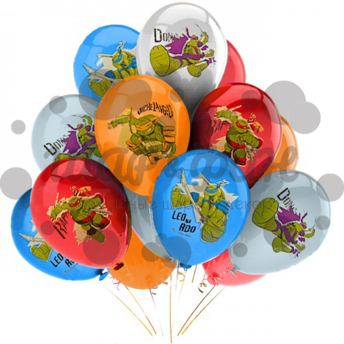 воздушные шарики с рисунком черепашки-ниндзя