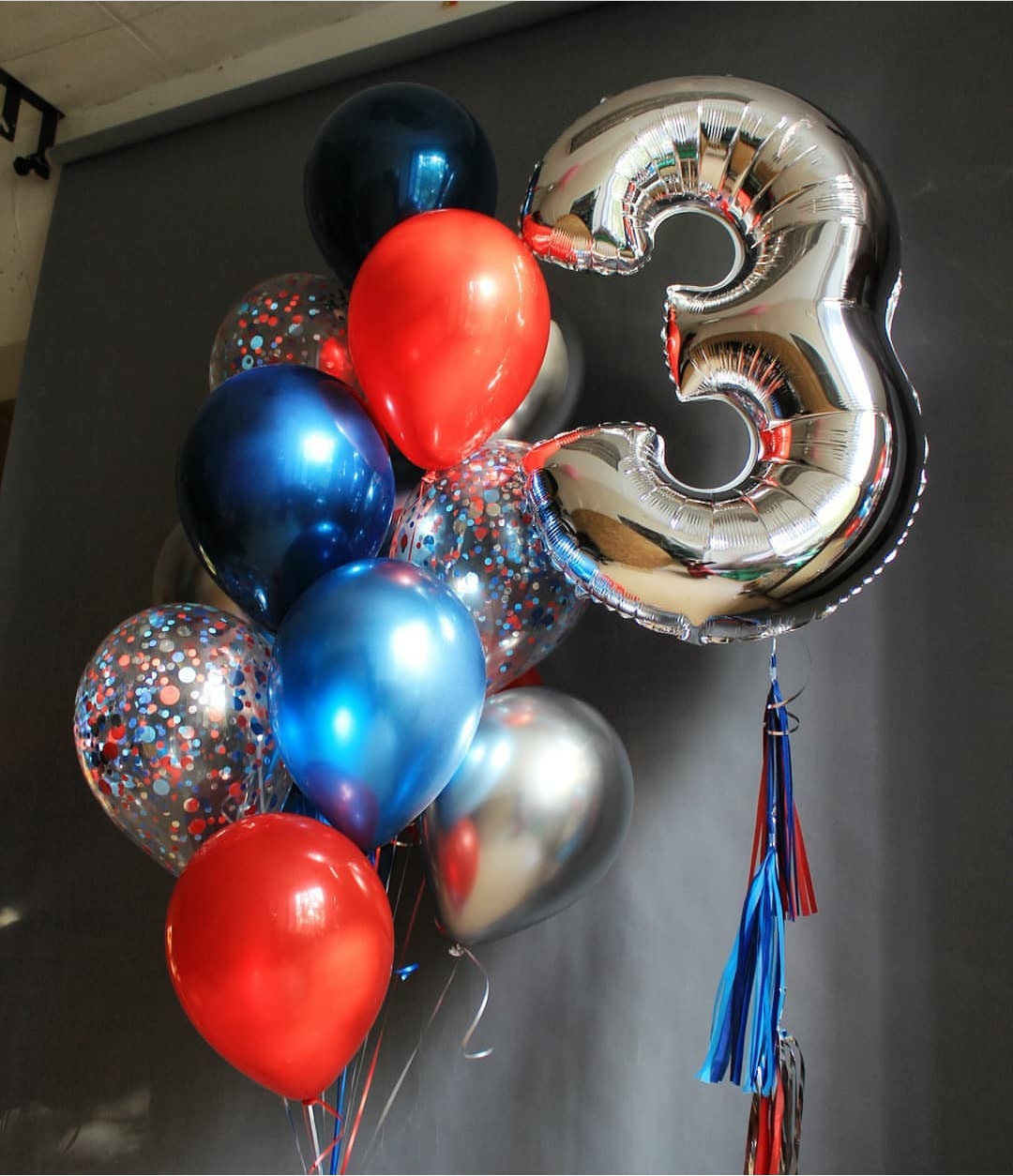 сет из шаров с цифрой на день рождения мальчика