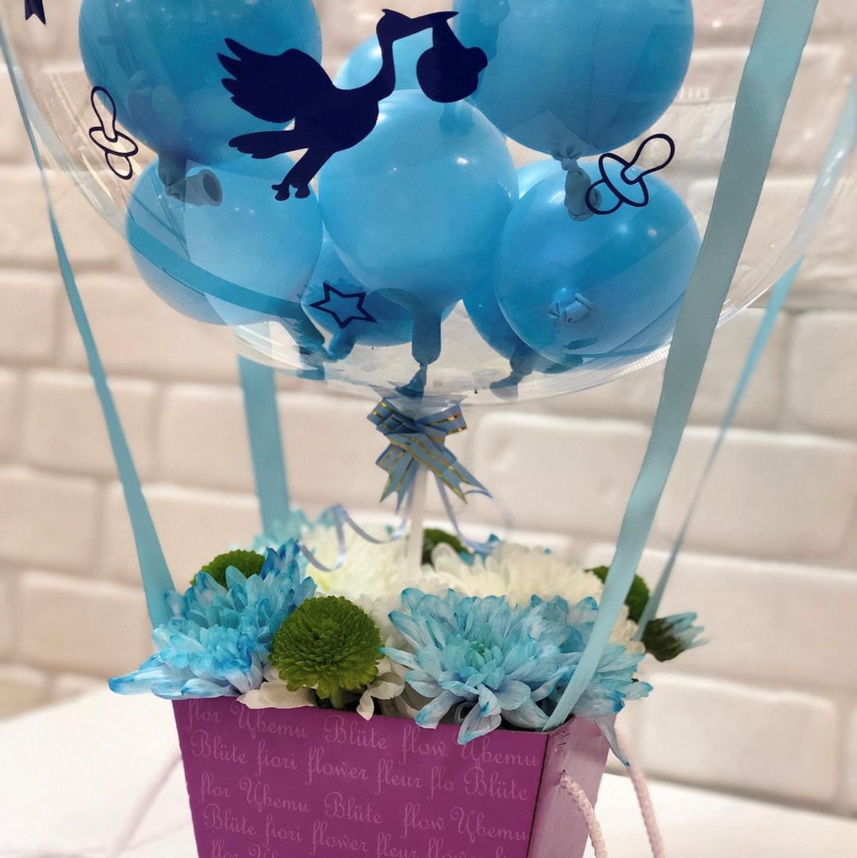 голубой подарочный набор "с рождением сыночка"