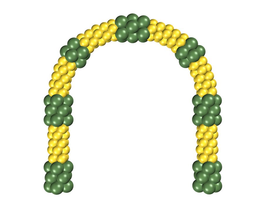 желто-зеленая арка из шаров