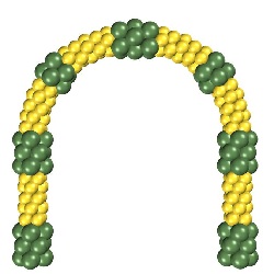 Желто-зеленая арка из шаров