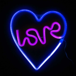 Световая фигура Сердце, Любовь, 25,5*27 см. Синий/Розовый