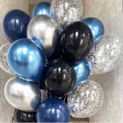 букет шаров для мужчины сине-серебряный