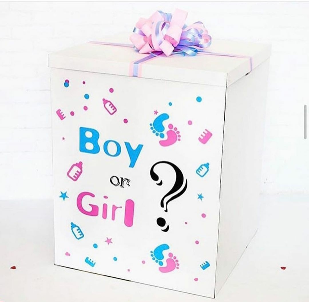 коробка с шарами на определение пола 