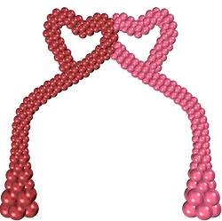 Красно-розовая арка с сердцами