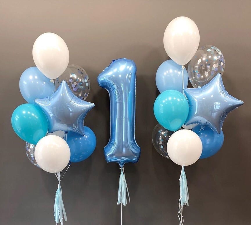 голубые шары цифры