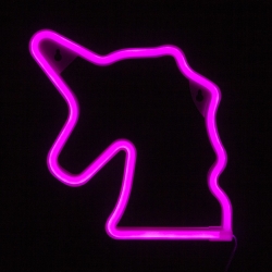 Световая фигура Единорог, 19*22 см. Розовый