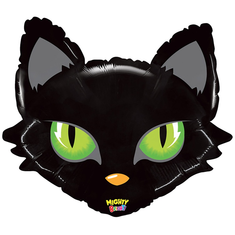 шар фольгированный 100 см чёрная кошка с гелием