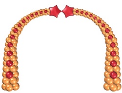 Оранжевая арка из шаров со звездами