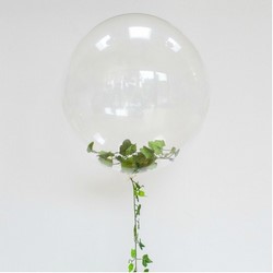шар bubbles с цветочной лентой