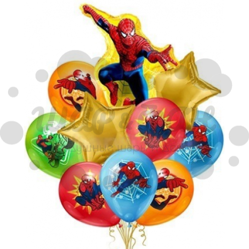 шарик фигурный человек-паук (желтый)